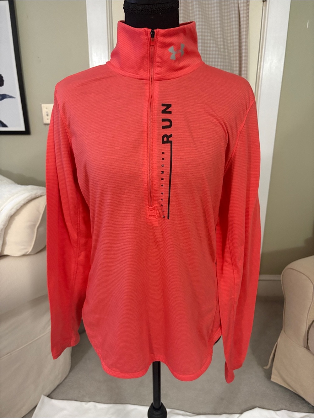Under Armour Coral/Salmon Run Half-Zip Pullover